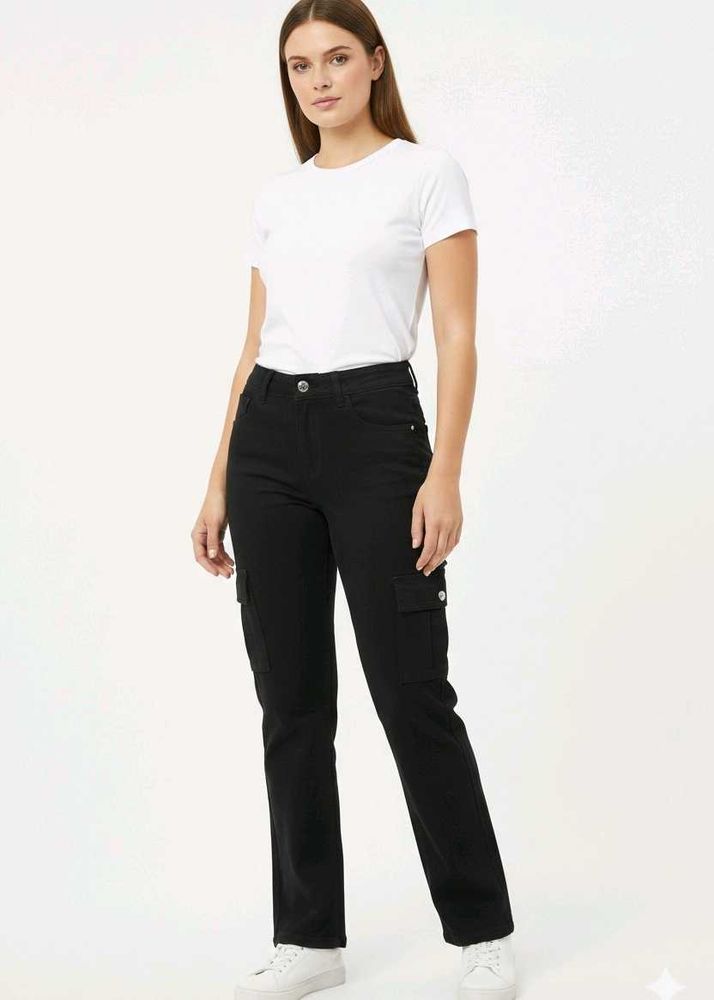 Black Cargo Jeans