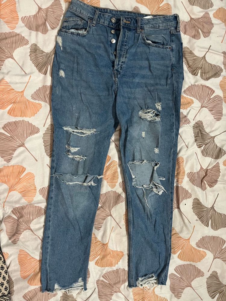 H&amp;M Rugged Blue Denim Jeans