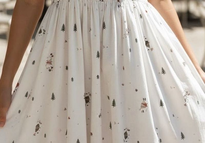 White Christmas theme Printed Dress
