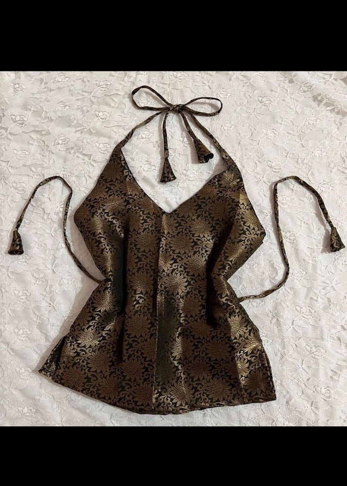 Vintage royal Brocade Halter Top