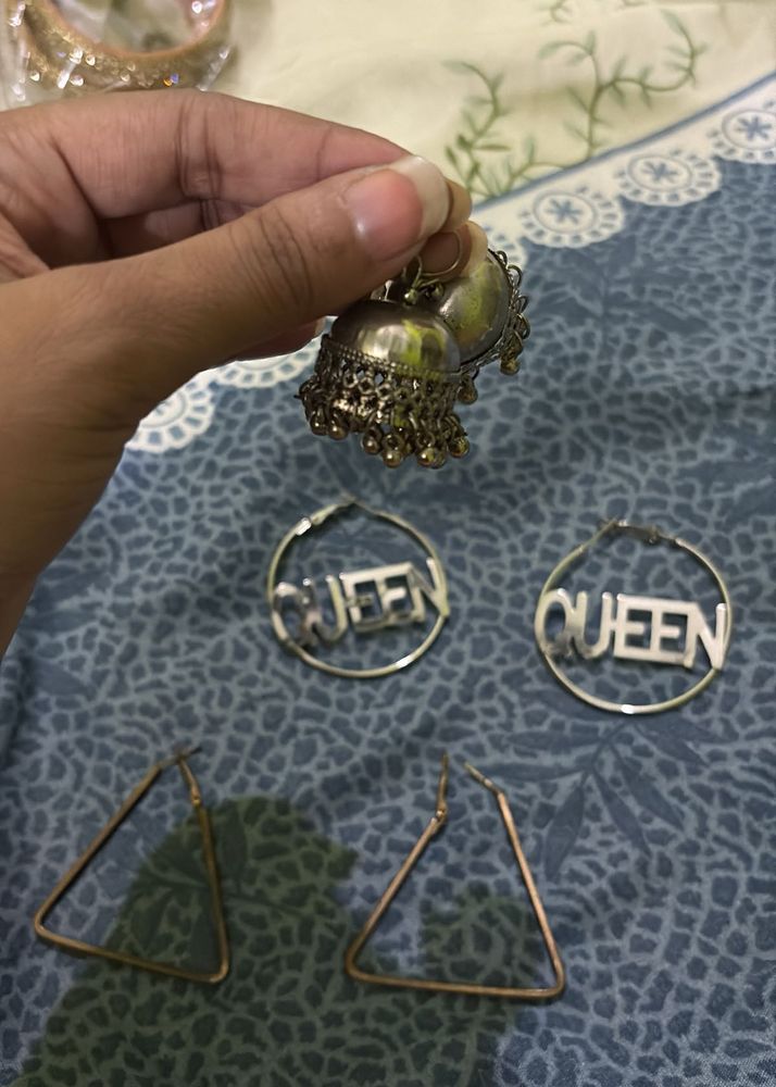 Jewellery Set - Jhumkas &amp; Hoops
