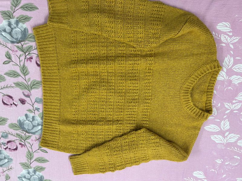 Cozy Mustard Yellow Knit Sweater