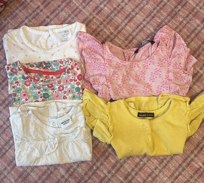 Girls' Clothing Bundle - 5 Cute Tops