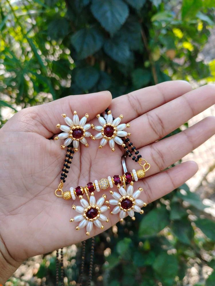 parijat long Mangalsutra &amp; Earring Set❤️