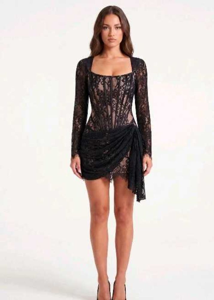 Gothic corset lace mini dress