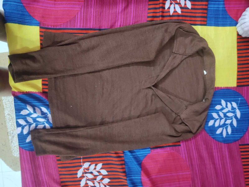 Coffee brown Full Sleeve Top For Women.