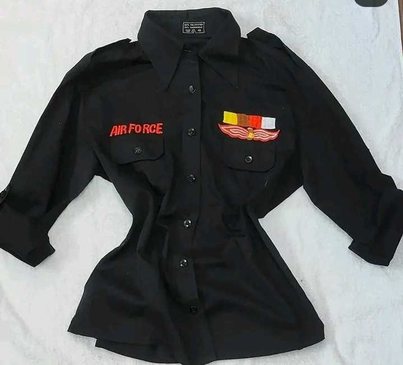 Air Force Black Button-Up Shirt
