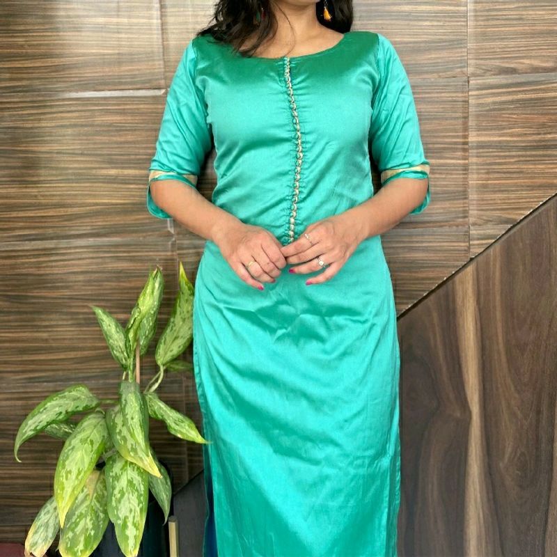 Green Silk Kurta