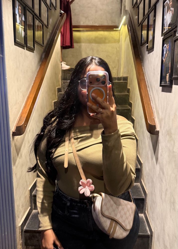 Stylish Olive Green Off-Shoulder Top