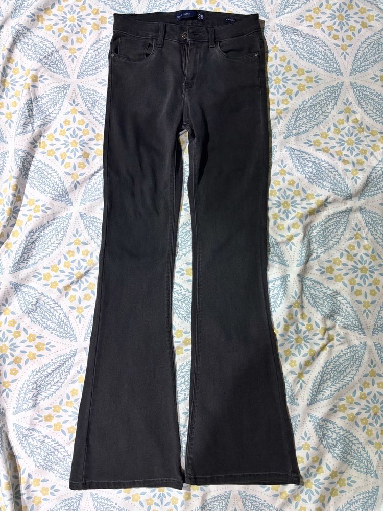 Flared Dark Wash Denim Jeans