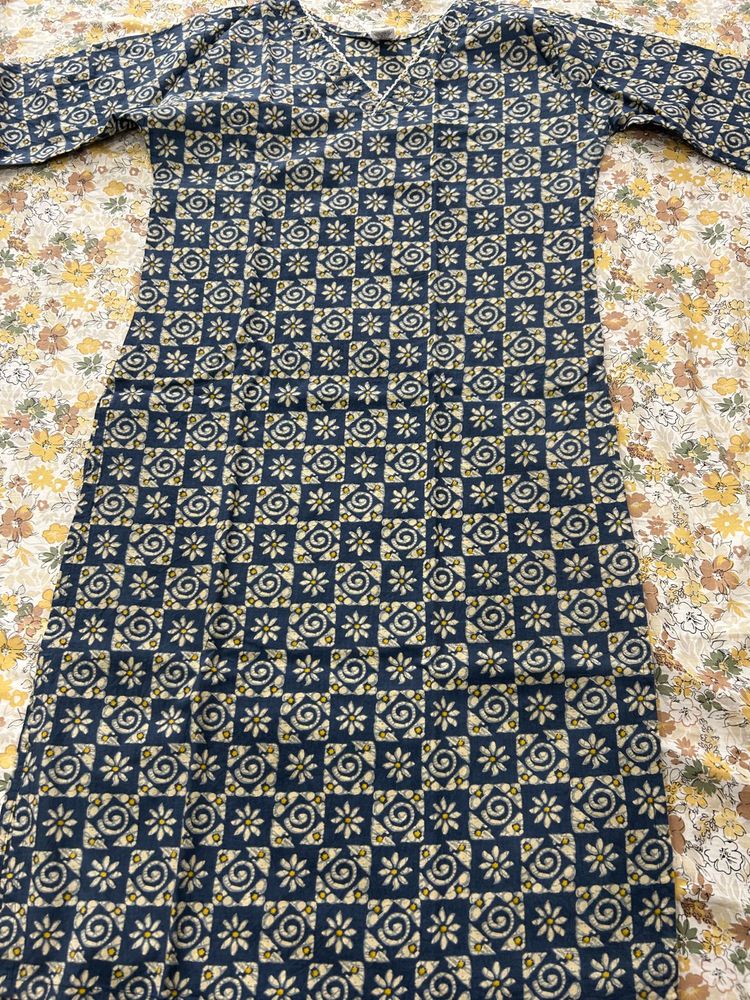 Boho Floral Print Cotton Kurti