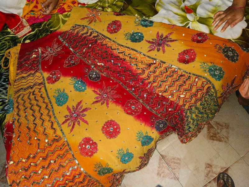 beautiful Georgette lehenga choli dupatta set