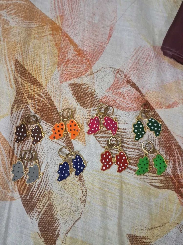 Cute Butterfly Dangle Earrings(Packof 8)