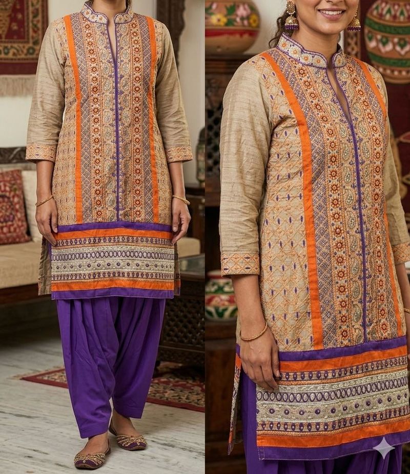 Embroidered Kurta and Patiala Set