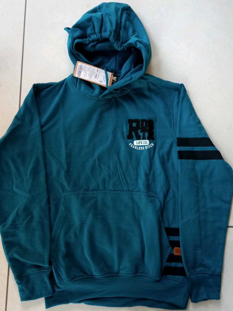 Teal Hoodie with "Fearless Rider" Print