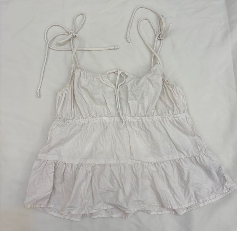 Cute White Tiered Cami Top🤍