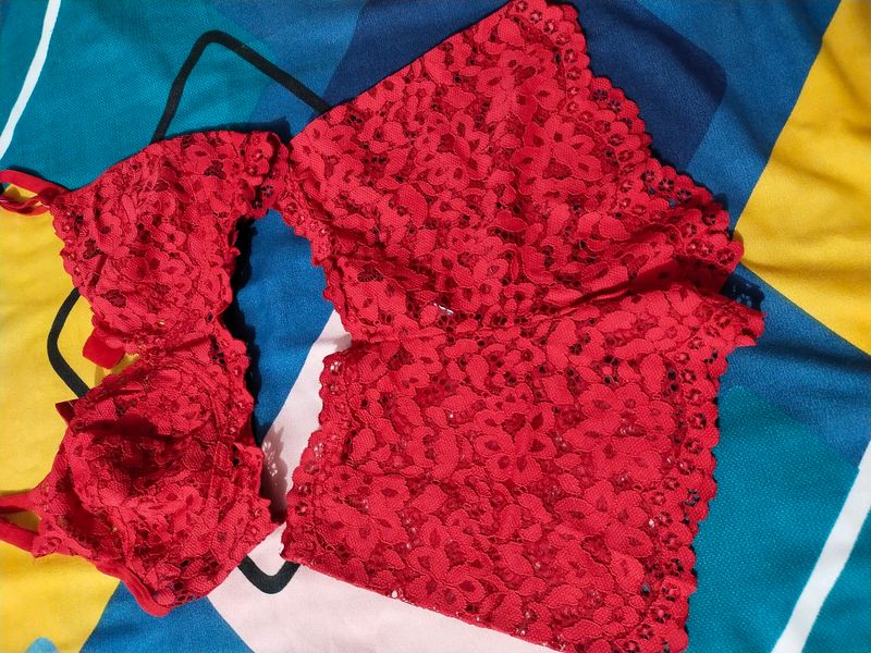 Beautiful Red Bra And Panty
