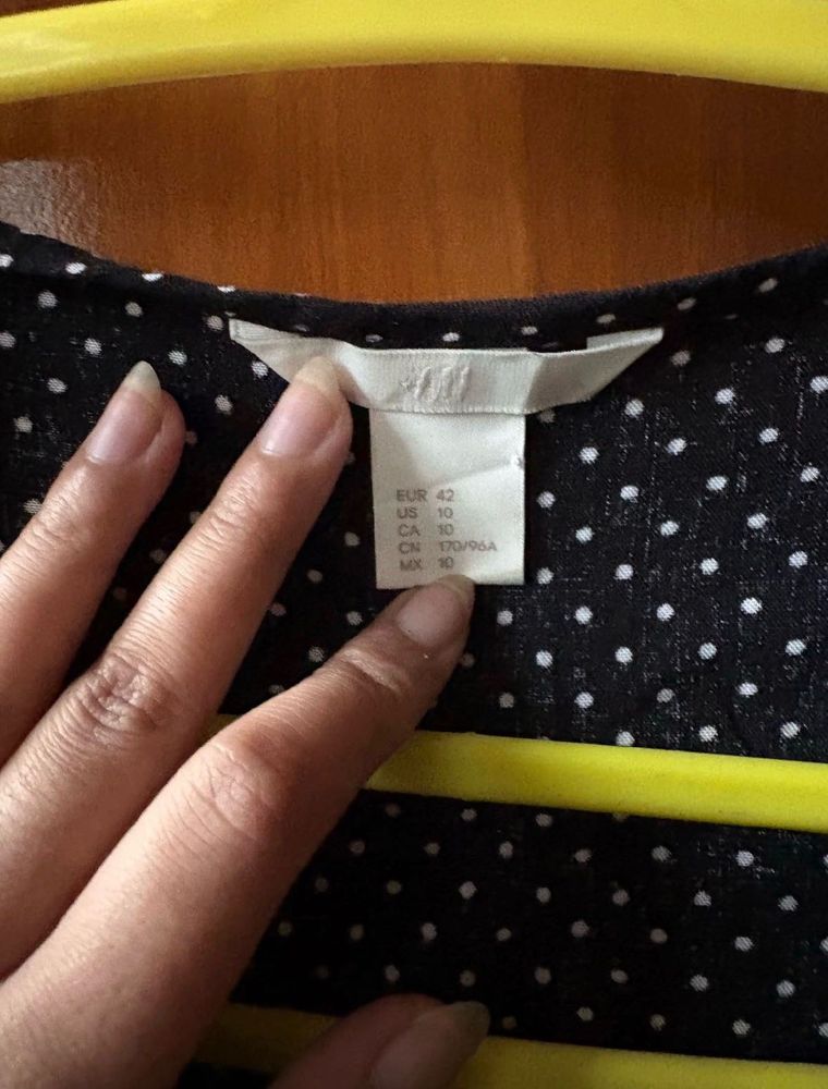 H&amp;M Black Polka Dot Top