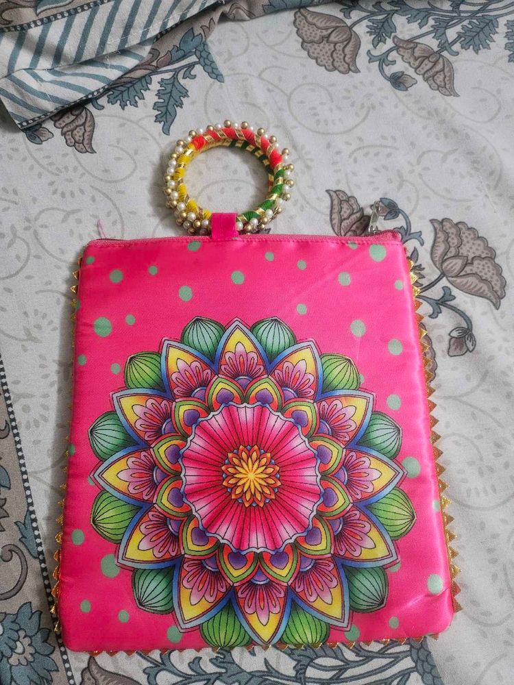 Vibrant Floral Print Clutch