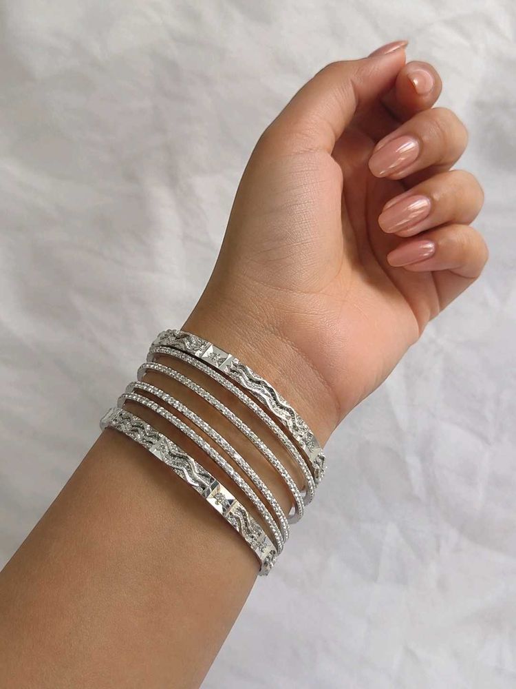 Set of Elegant Silver Bangles