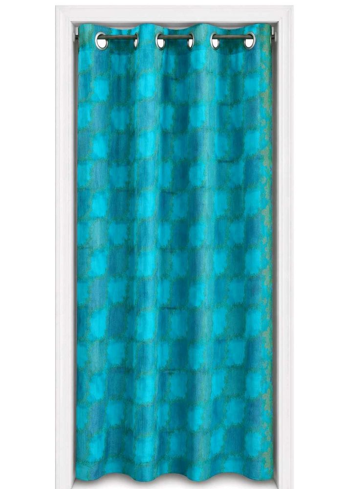Blue Diamond Pattern Curtain