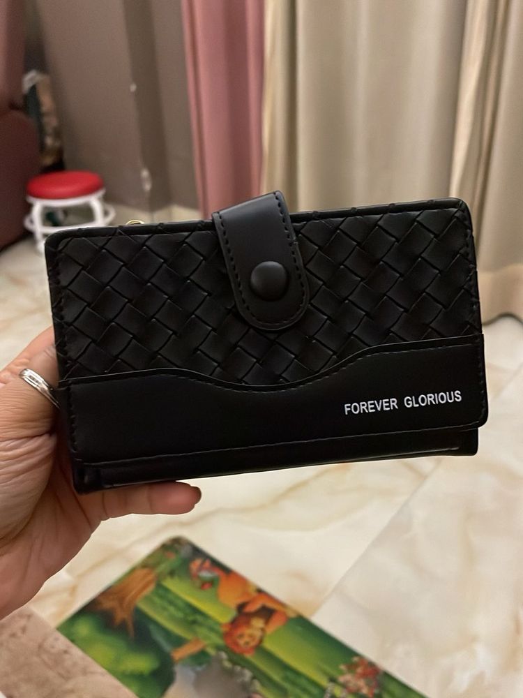 Forever Glorious Black Woven Wallet