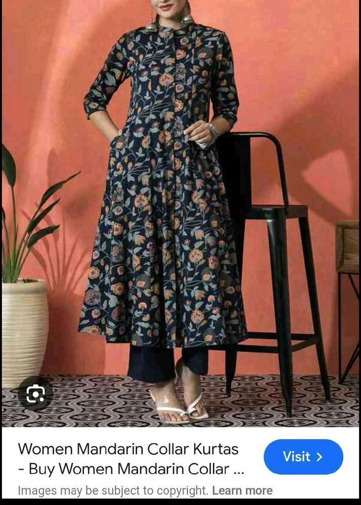 Floral Mandarin Collar Kurta with Pants