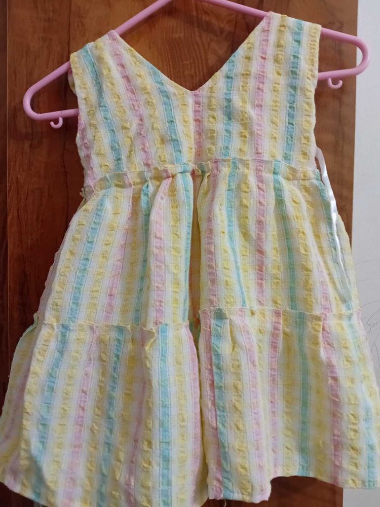 Pastel Striped Tiered Dress