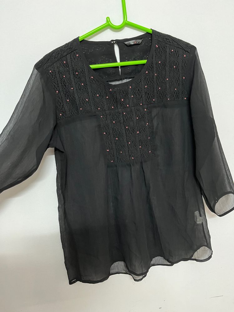 Black Sheer Tunic