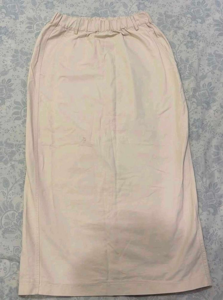 Beige Midi Skirt