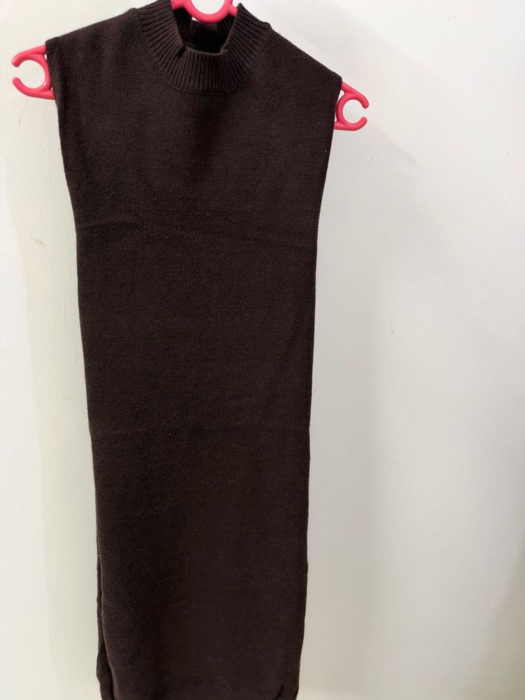 Sleeveless bodycon Neck Knit Dress