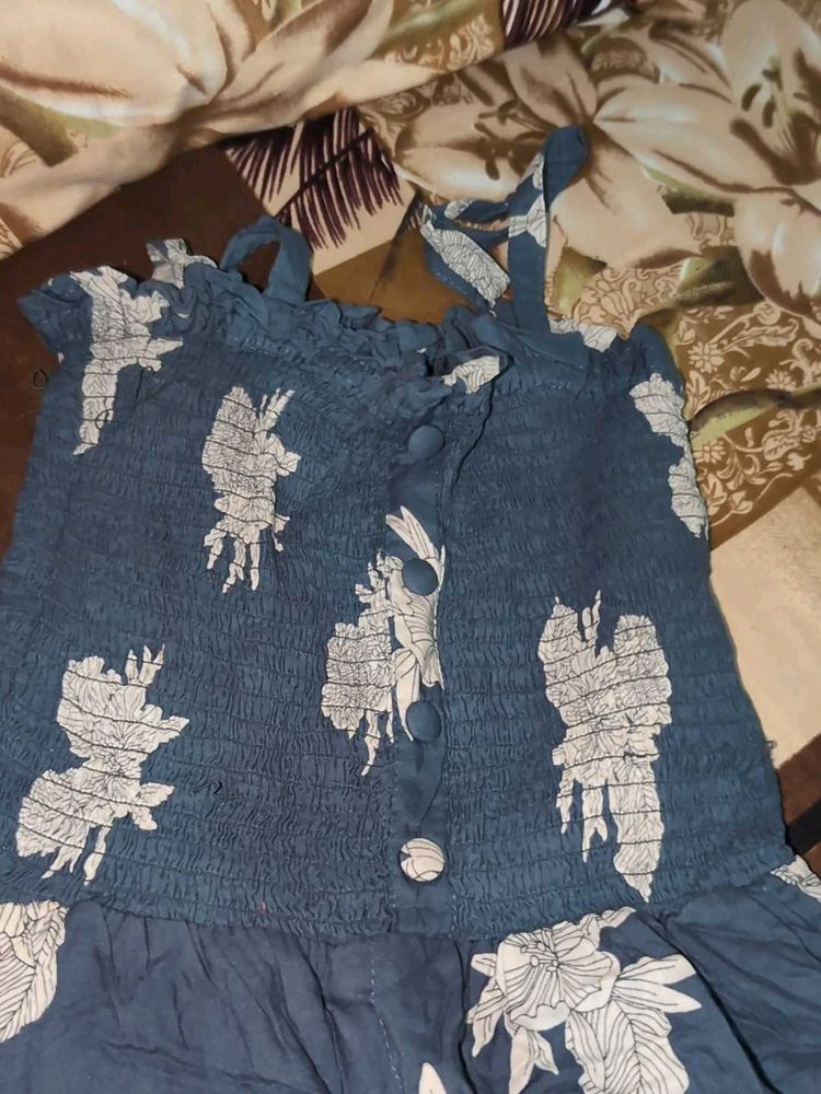 Floral Blue Sundress Jumpsuit