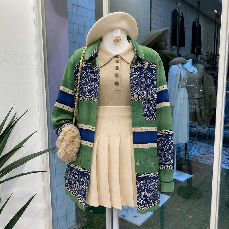 Boho Print Oversized Shirt Jacket
