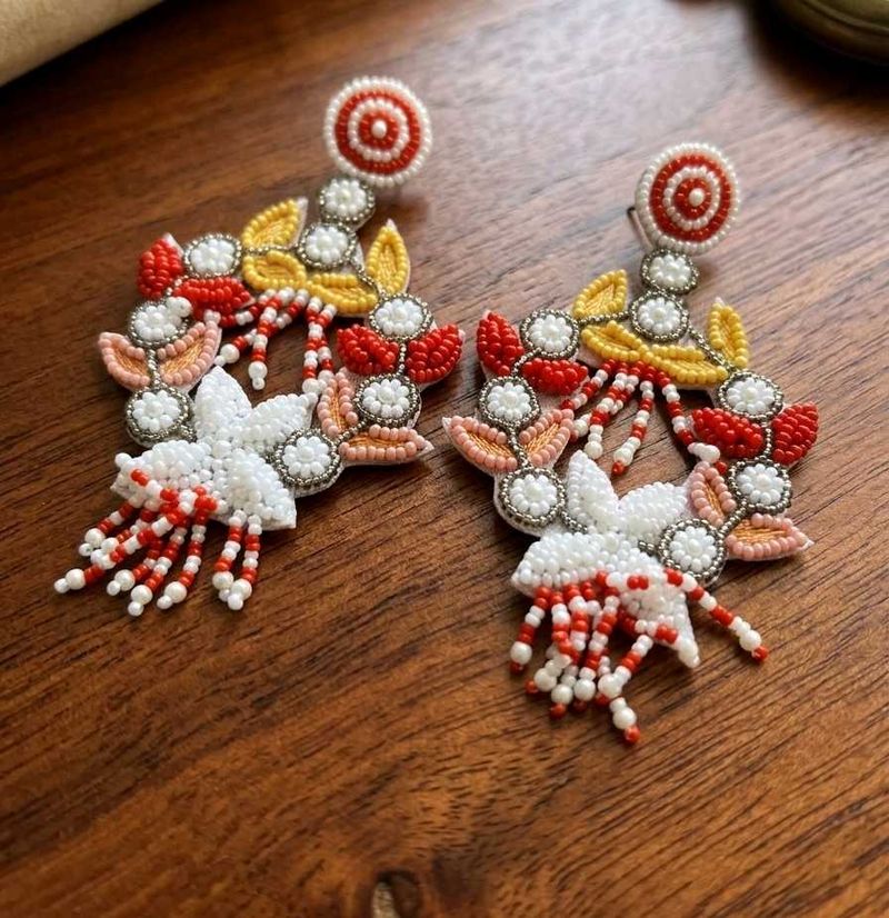 Floral Bead Drop Earrings
