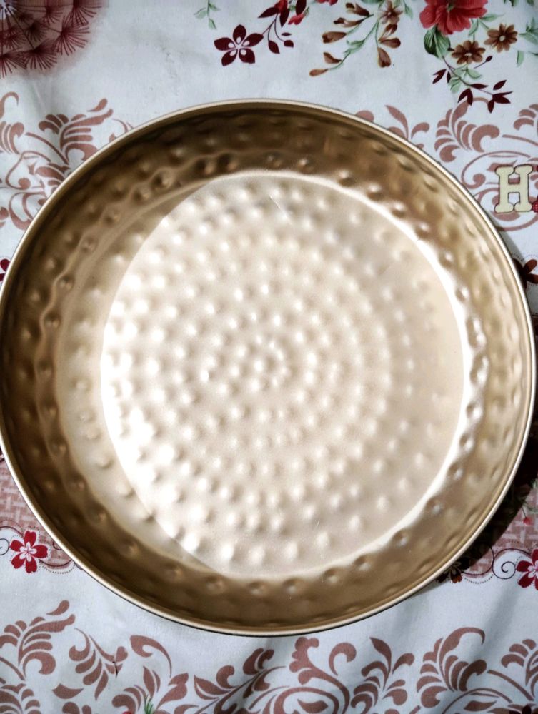 Hammered Brass look Serving Tray