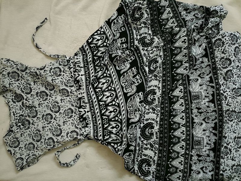 Beautiful Long Cotton Frock ..With Kalankari Print