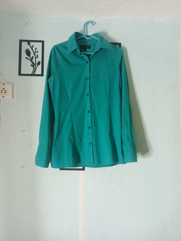 Teal Long Sleeve Button-Up Shirt