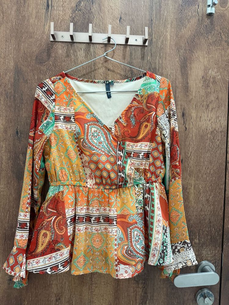 Boho Print peplum top