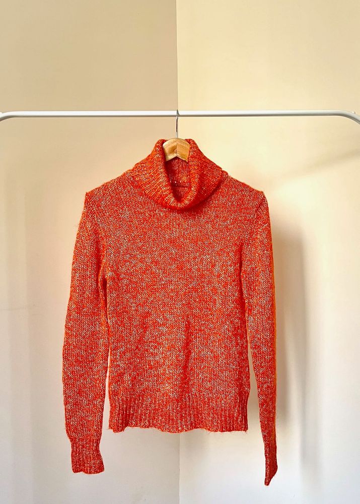 Cozy Orange Turtleneck Sweater