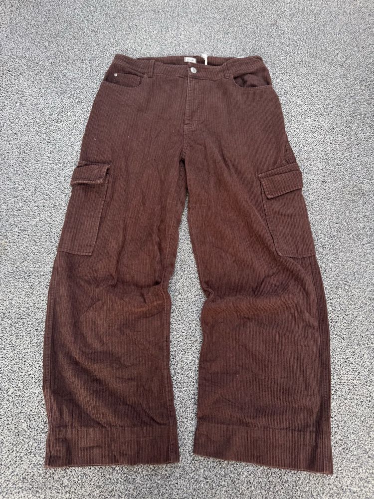 Brown Corduroy Cargo Pants