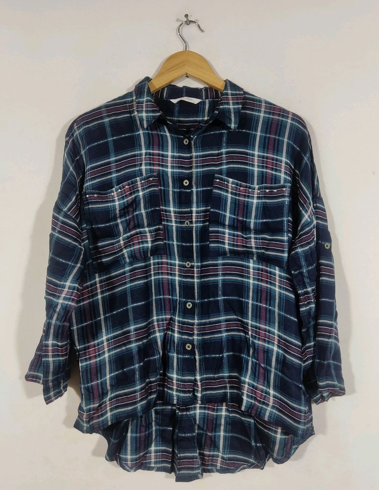 Multicolored Checked Loose Fit Top (Women)