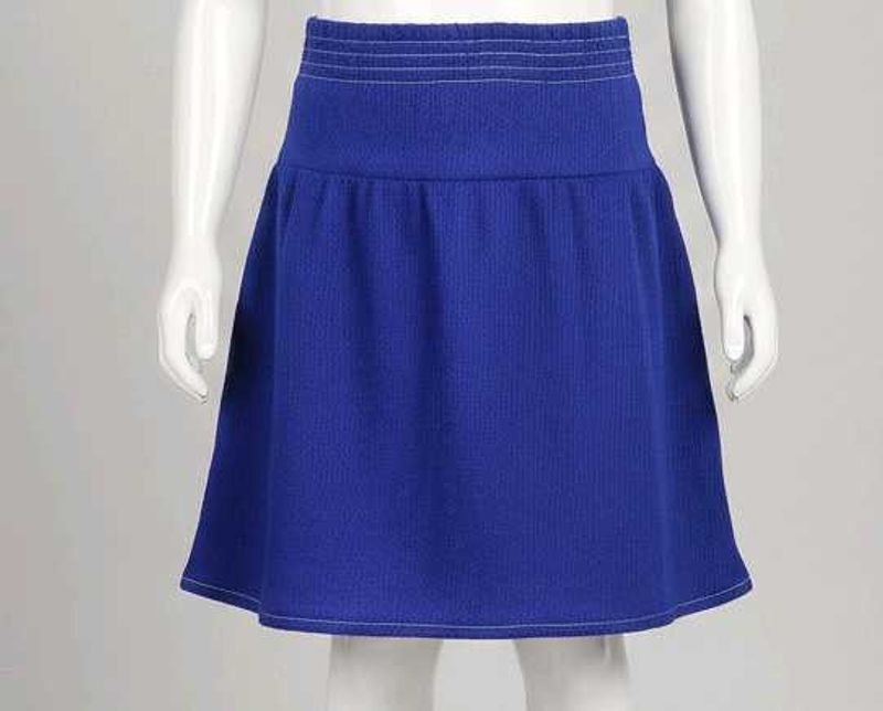 Blue A-Line Knit Skirt