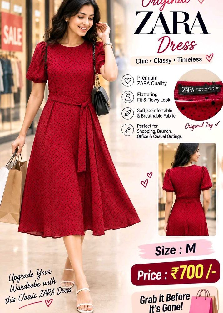 ZARA Basic Classic Red Polka Dot