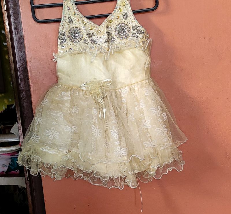 Cream Colour Frock Available