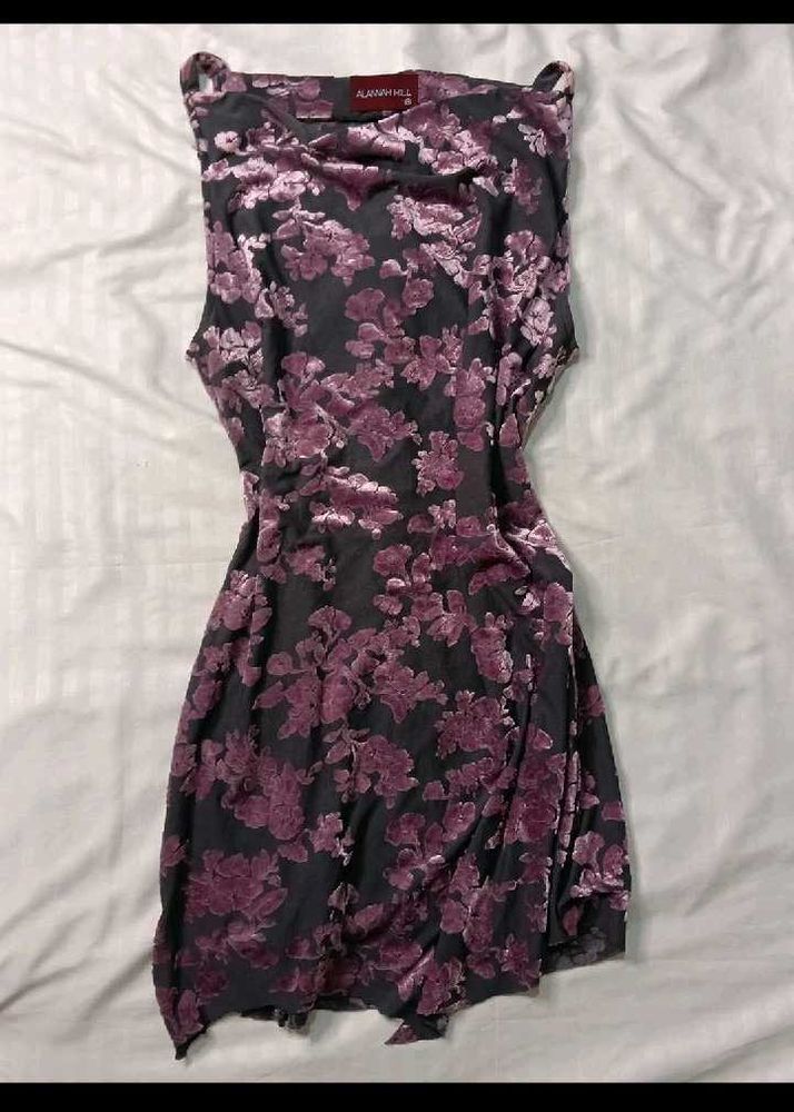 Velvet Floral Mini Dress