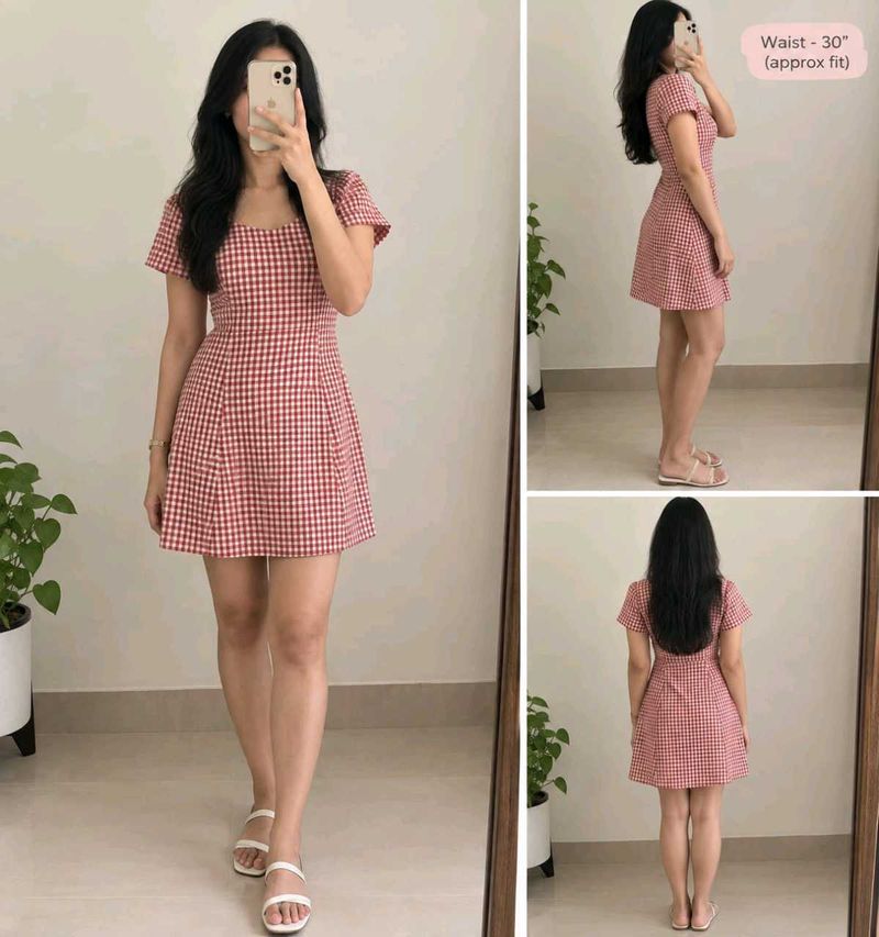 Red Gingham Mini Dress