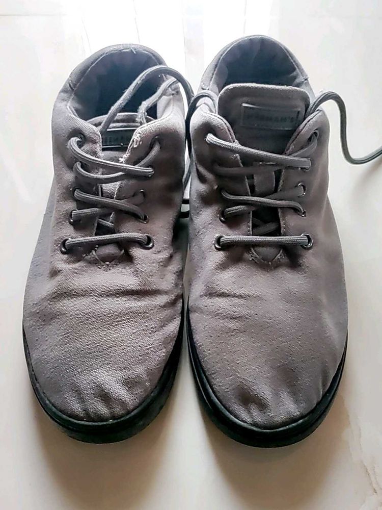 Men's Grey Casual Lace-Up Shoes