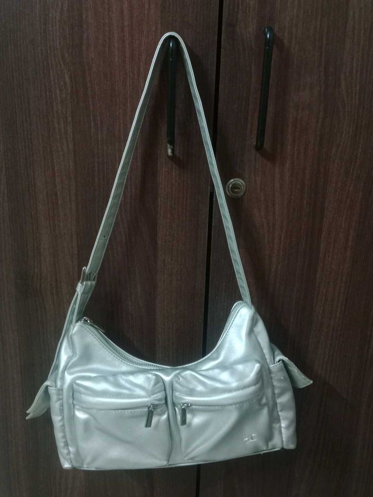Stylish Silver Hobo Shoulder Bag Fastrack