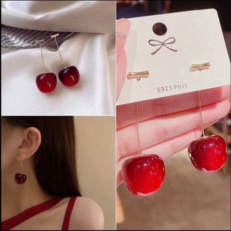 Cute Cherry Drop Earrings