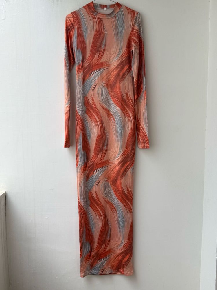 Abstract Print Maxi Dress